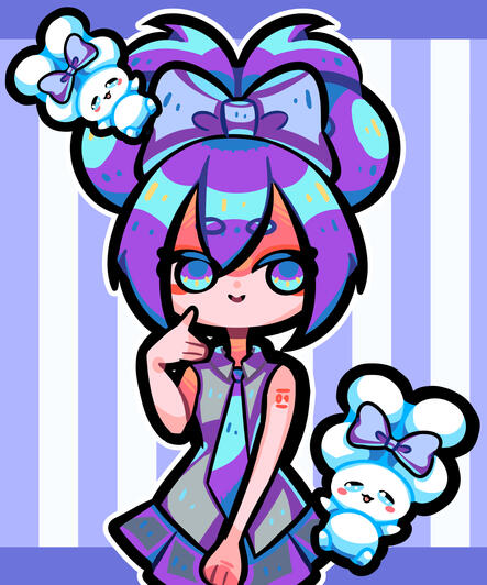 halfbody miku cinnamoroll collab